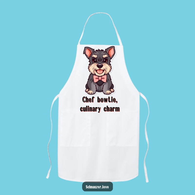 Chef's Delight Funny Schnauzer Bowtie Apron: Cook with Charm, A Funny Gift for Foodies