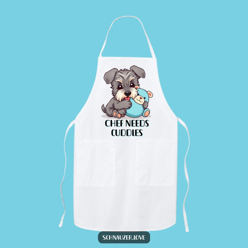 Funny Schnauzer Apron: Dog Cuddling Toy for Hilarious Gift