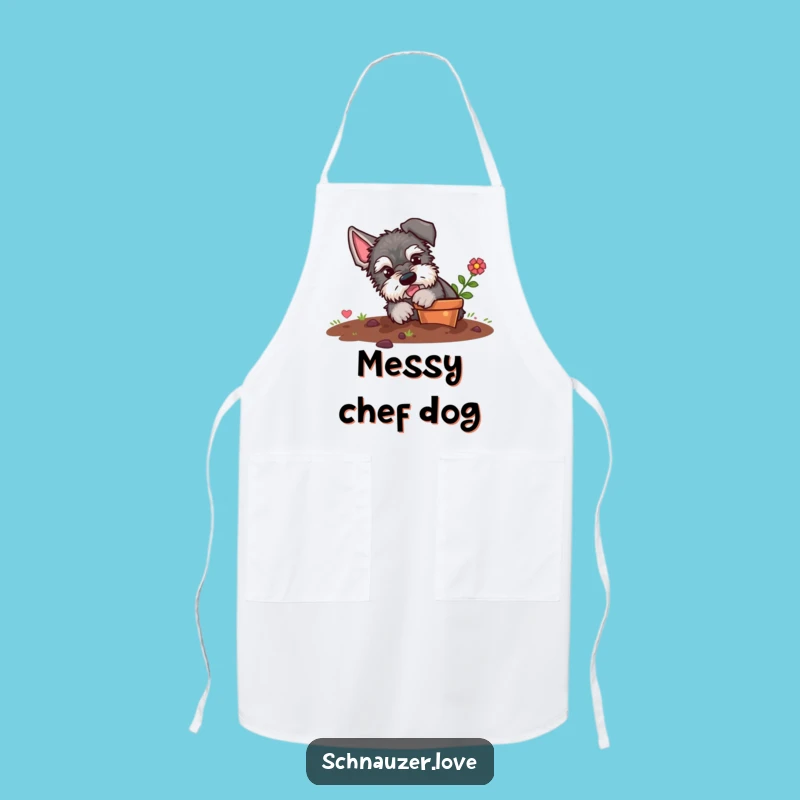 Funny Schnauzer Apron: Mischievous Gardener Wear for Dog Lovers