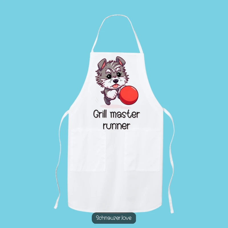 Funny Schnauzer Ball Chase Apron: Cook with Canine Joy and Flair