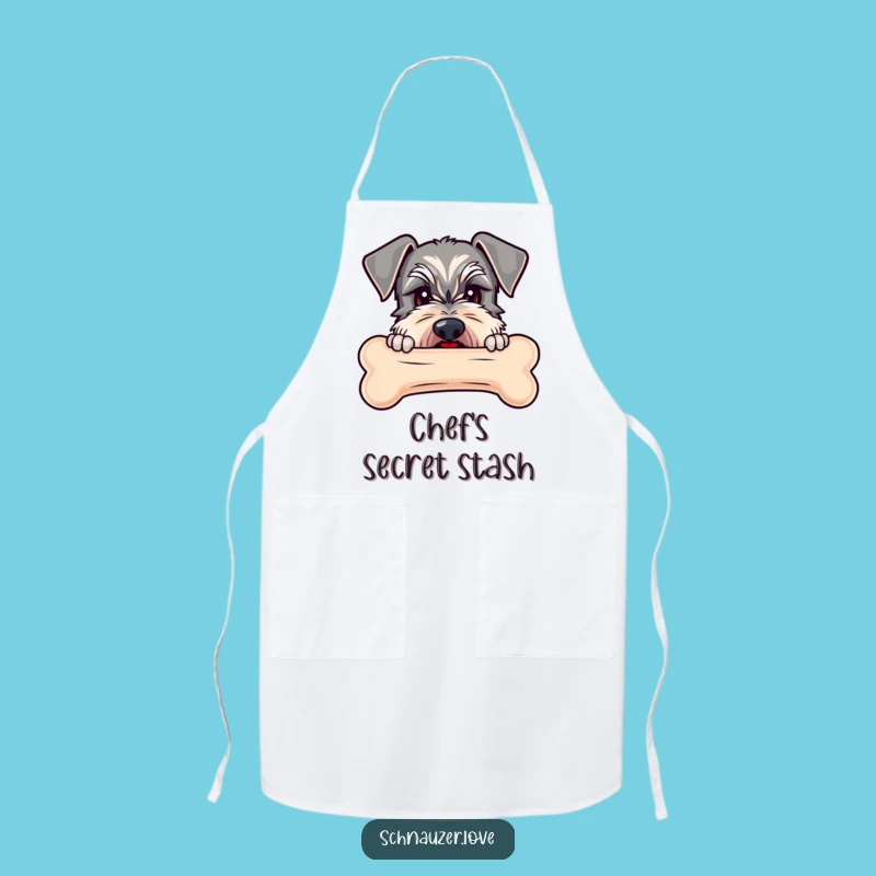 Funny Schnauzer Bone Apron - Humorous Chef Gift for Schnauzer Lovers Who Guard Their Treats!