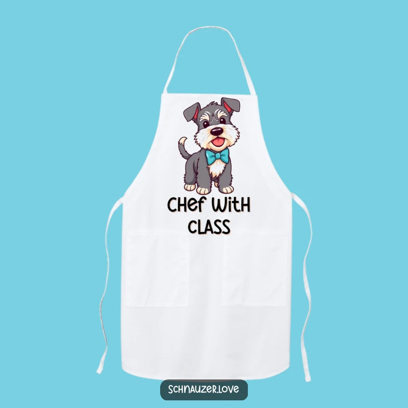Funny Schnauzer Bow Tie Apron: Cook with Canine Class!