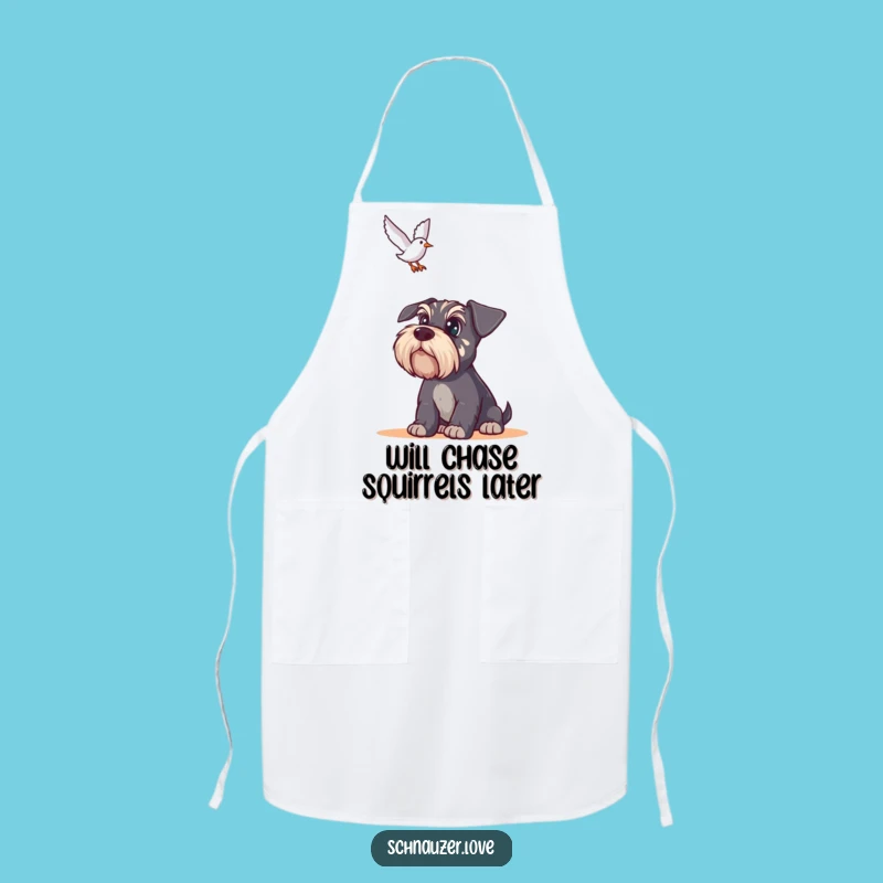 Funny Schnauzer Lookout Apron: Alert Dog Kitchen Wear, Perfect Funny Gift for Chefs