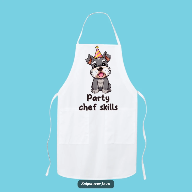 Funny Schnauzer Party Hat Apron: Cook and Celebrate with Style