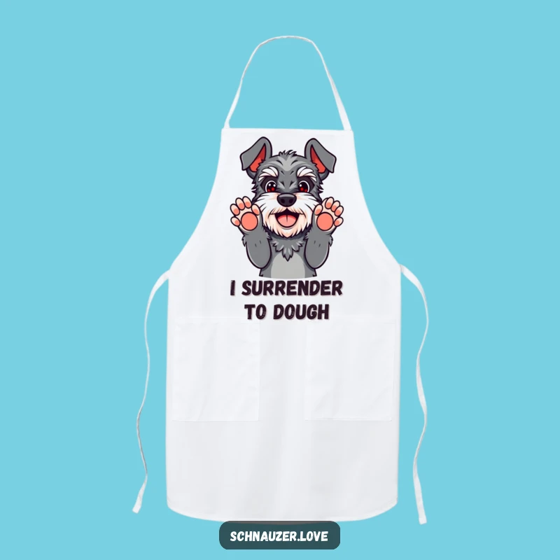 Funny Schnauzer Surrender Apron - Kitchen Paws Up Playful Gift