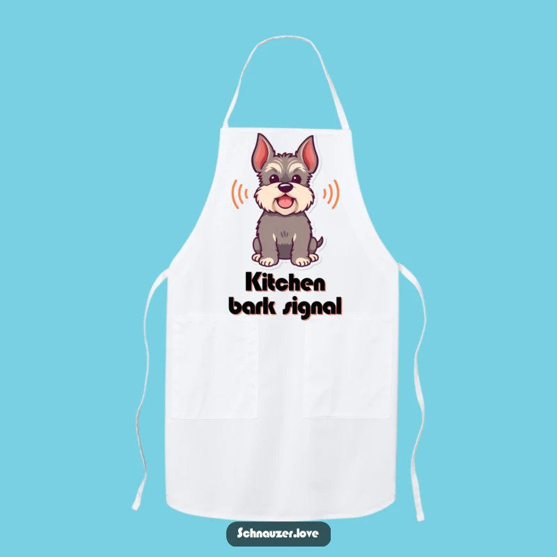 Funny Schnauzer Apron, Chef's Bark Sound Wave Kitchen Wear Gift