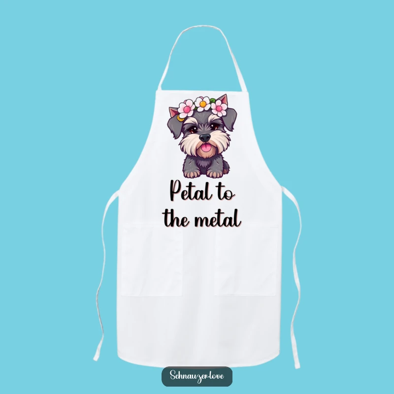 Funny Schnauzer Flower Crown Apron: Cook with Joy and Flair