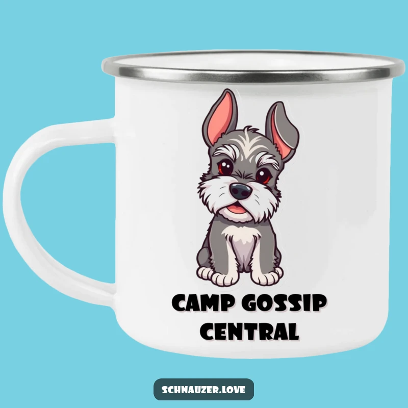 Funny Schnauzer Listening Camp Mug - Humorous Dog Adventure Cup for Schnauzer Lovers!