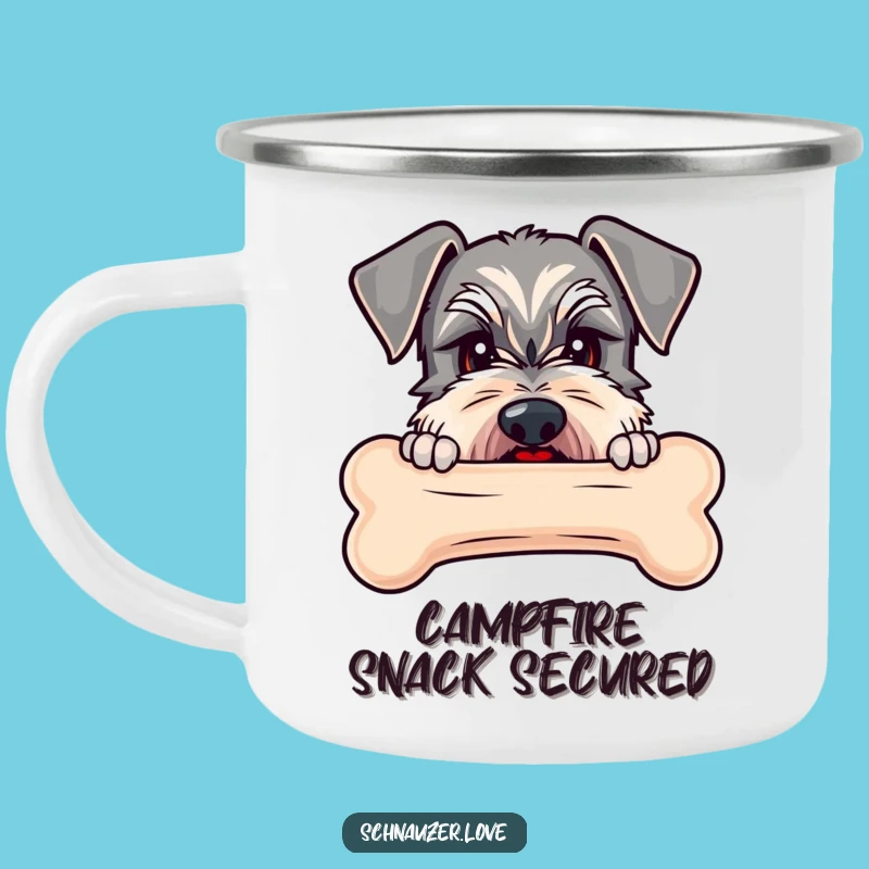 Funny Schnauzer Bone Camp Mug - Humorous Dog Adventure Cup for Schnauzer Lovers!