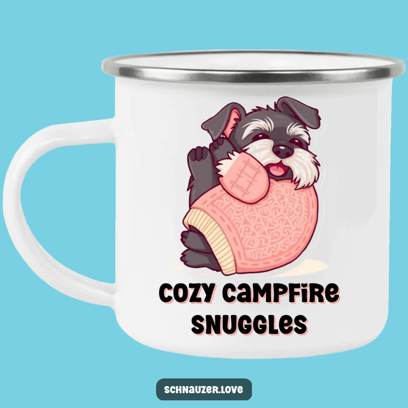 Funny Sweater Schnauzer Belly Rub Camping Mug: Your Cozy Companion for Relaxing Adventures