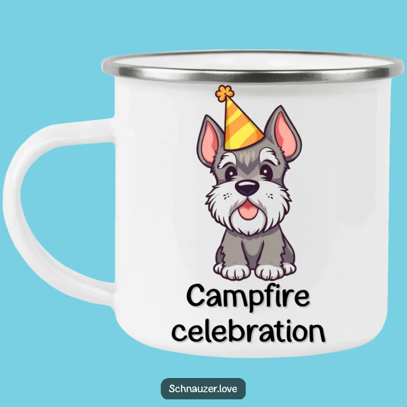 Funny Party Schnauzer Camping Mug - Durable Dog Gift for Festive Adventures