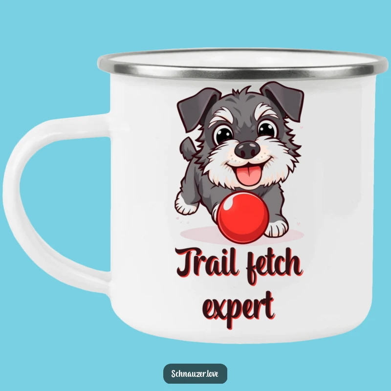Funny Schnauzer Ball Chasing Camping Mug: Fuel Your Adventures
