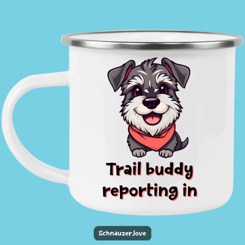 Funny Schnauzer Bandana Camping Mug: Adventure Fuel for Laugh Lovers