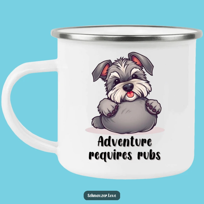 Funny Schnauzer Campfire Mug - Adventure & Humor for Dog Lovers