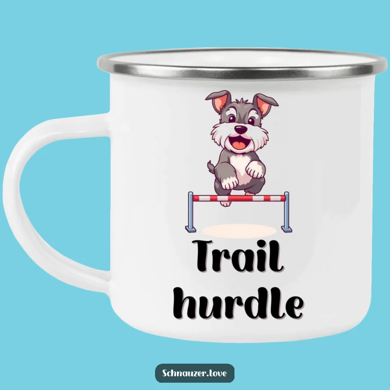 Funny Schnauzer Camping Mug: Active Jumper, Durable Outdoor Gift