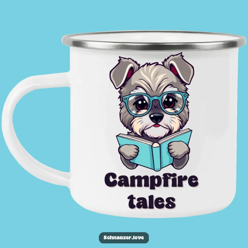 Funny Schnauzer Camping Mug: Durable Scholarly Dog Adventure Mug