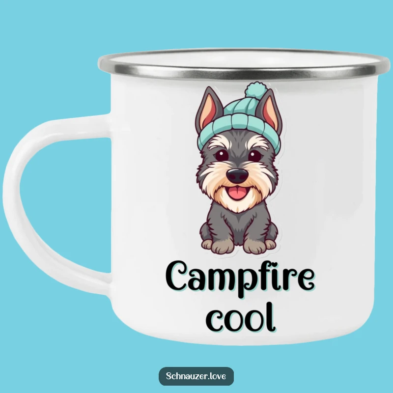 Funny Schnauzer Hat Camping Mug: Cozy Outdoor Style, Perfect Adventure Funny Gift