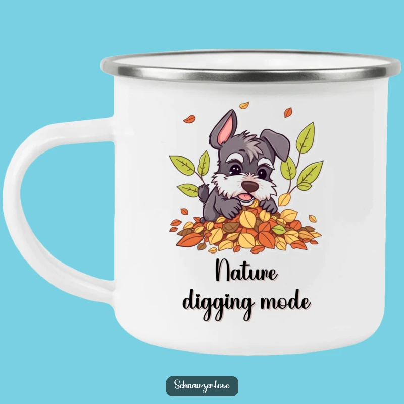 Funny Schnauzer Leaf Camping Mug: Durable Autumn Drinkware Gift