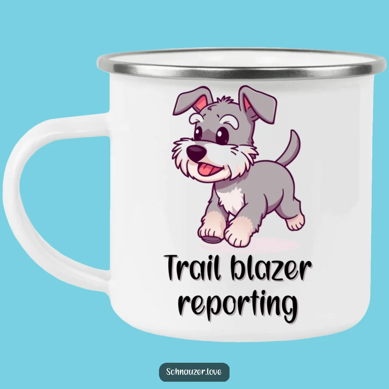 Funny Schnauzer Running Camping Mug: Outdoor Dog Energy, Perfect Active Funny Gift