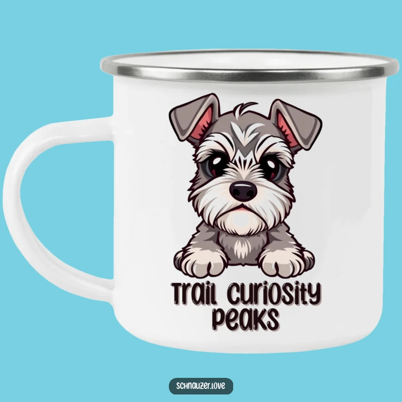 Funny Schnauzer Camping Mug, Durable Eyebrow Tilt Cup for Puzzled Gift