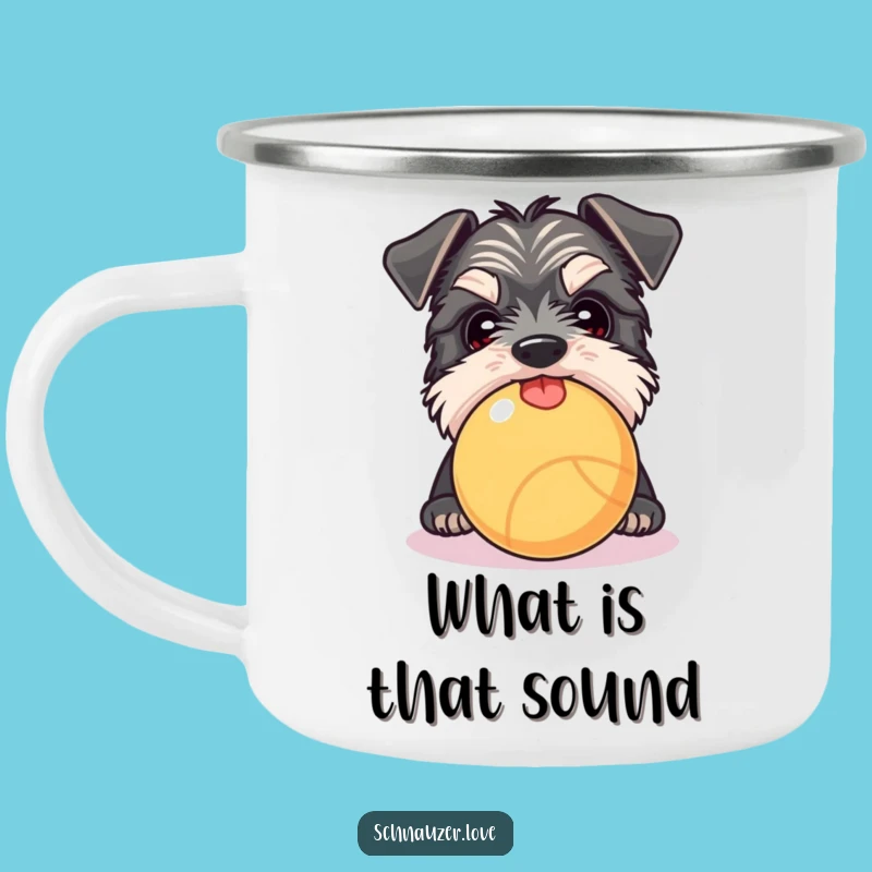 Funny Schnauzer Campfire Mug: Curious Adventures!