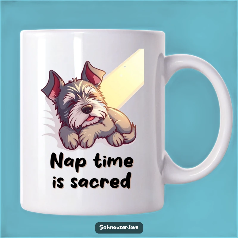Funny Contented Schnauzer Mug - Peaceful Nap Vibes, Perfect Funny Gift!