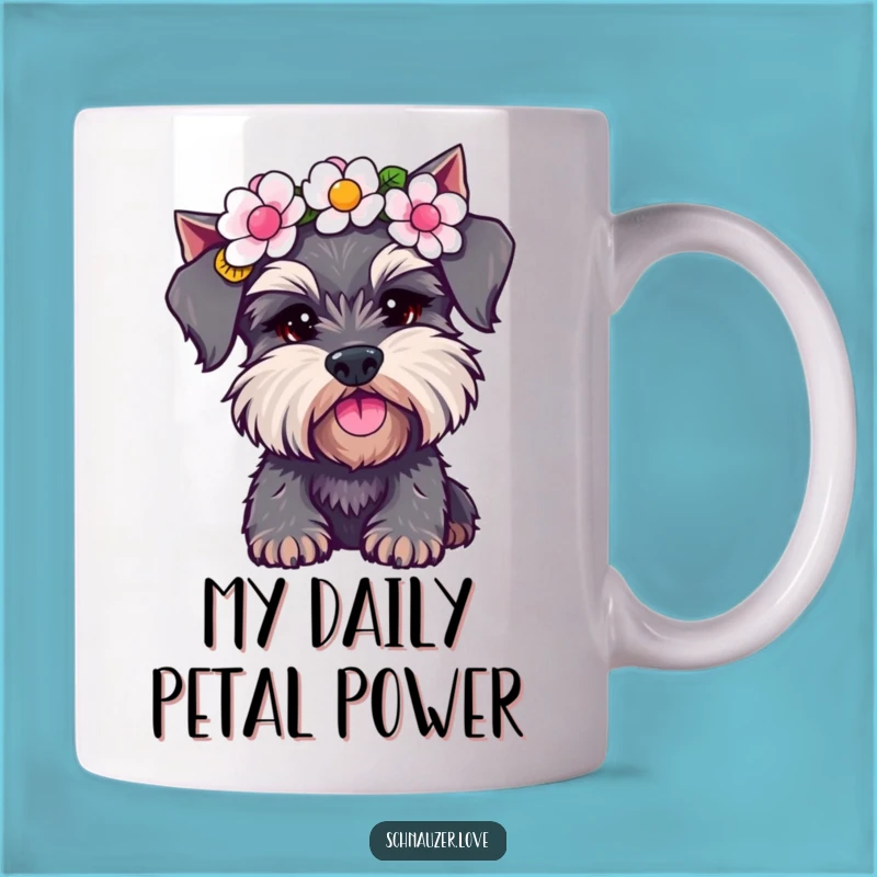 Funny Flower Crown Schnauzer Mug: A Playful Pup's Delightful Gift