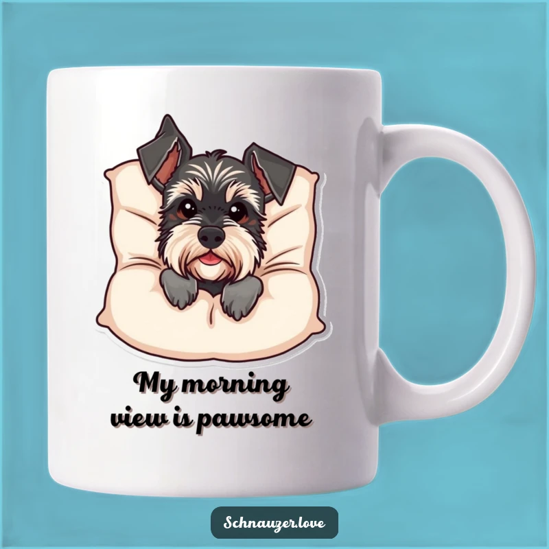 Funny Schnauzer Cushion Peek Mug: The Perfect Hilarious Gift for Dog Lovers