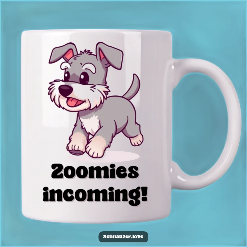 Funny Schnauzer Running Mug: Enthusiastic Dog Joy, Perfect Motivating Funny Gift