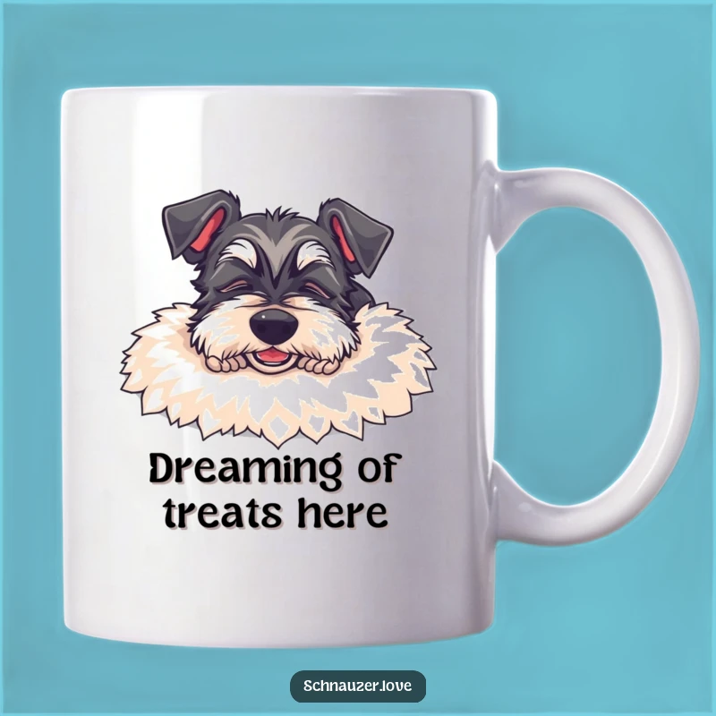 Funny Schnauzer Snoozing Mug: Adorable Dog Nap Humor, Perfect Gift for Dog Lovers