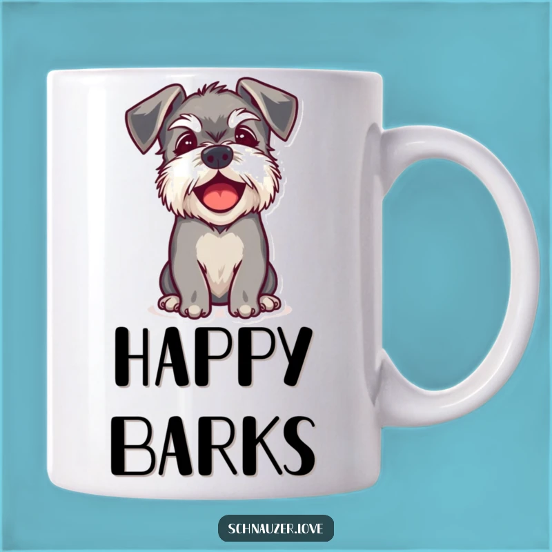 Funny Schnauzer Floppy Ears Mug: Happy Bark, Perfect Gift for Dog Lovers