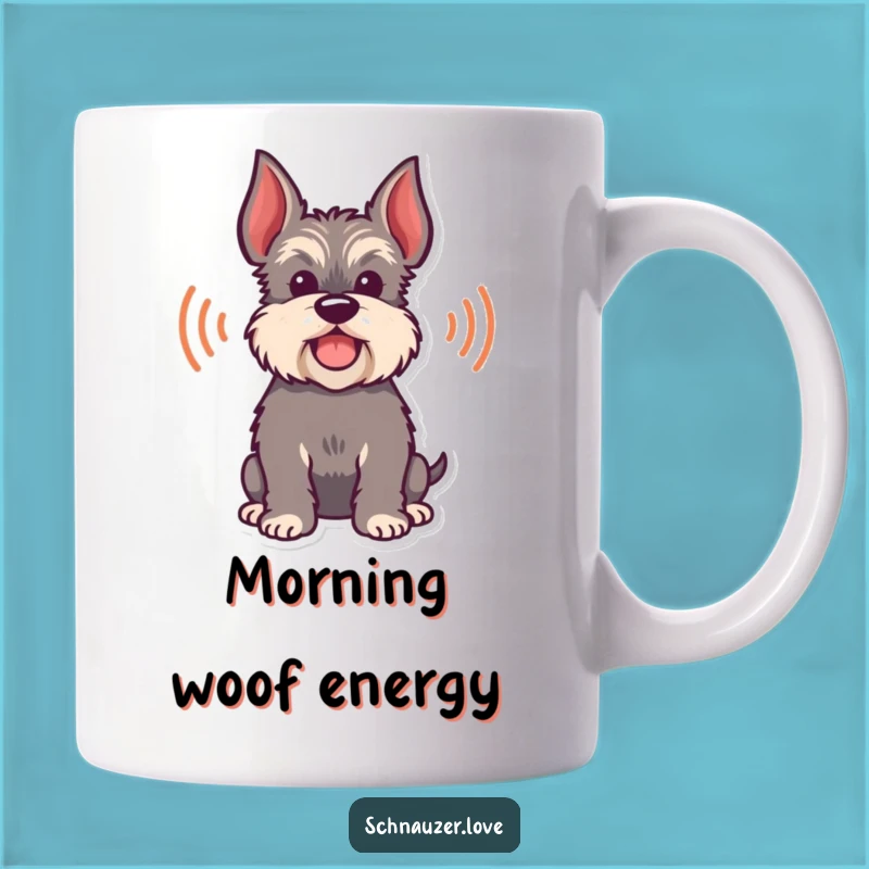 Funny Schnauzer Bark Mug, Sound Wave Silhouette Gift for Dog Lovers