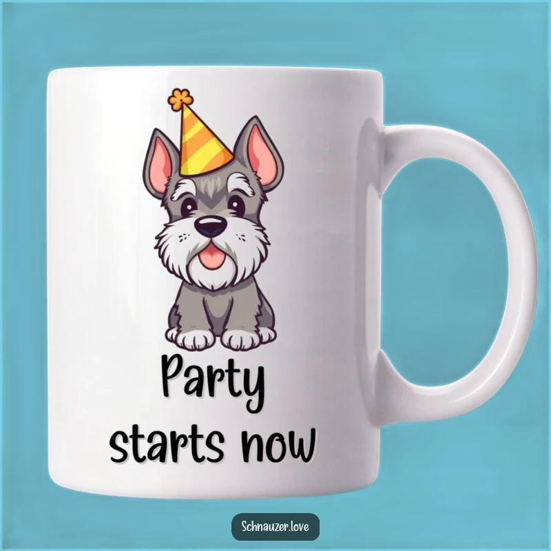 Funny Party Schnauzer Mug - Celebration Dog Humor Gift for Festive Fun