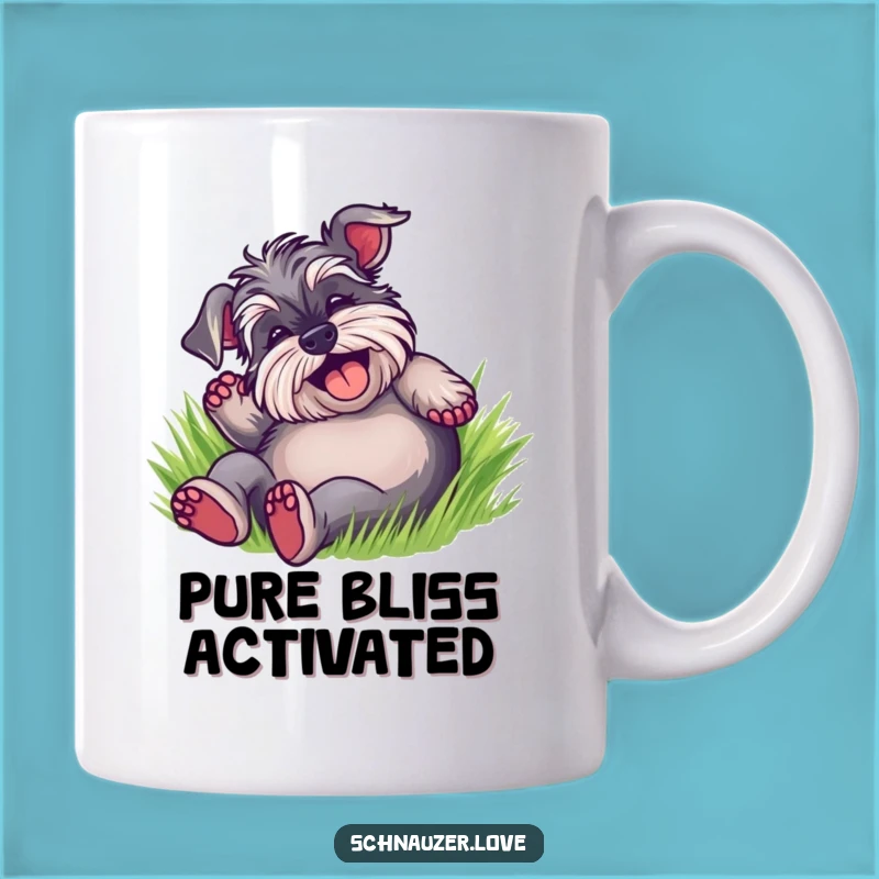 Funny Schnauzer Grass Roll Mug: Delightful Dog Humor, Perfect Funny Gift Idea