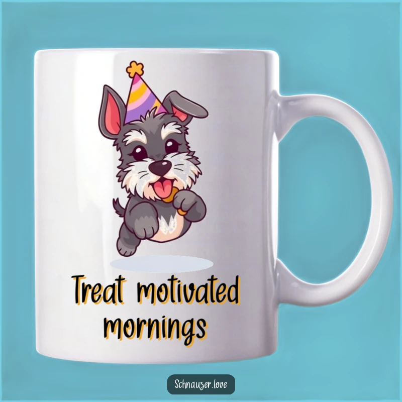 Funny Schnauzer Treat Jump Mug: The Perfect Playful Dog Lover Gift!