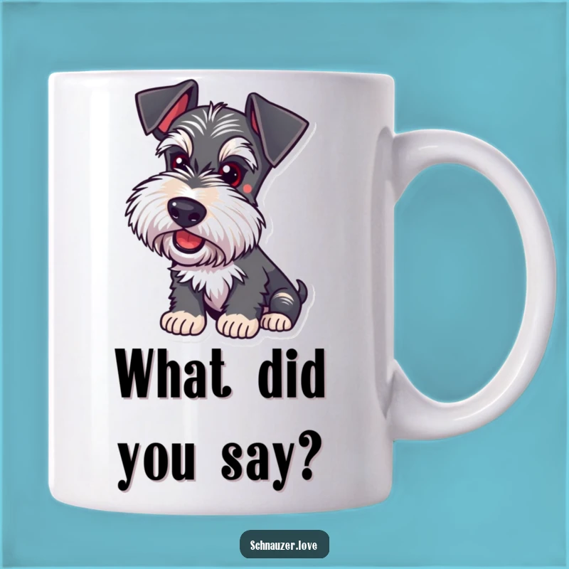 Funny Schnauzer Listening Mug: Attentive Dog Lover Gift with Perked Ears