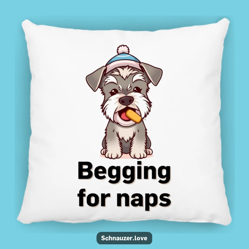 Funny Schnauzer Begging Treat Pillow: Cozy Comfort with Canine Charm