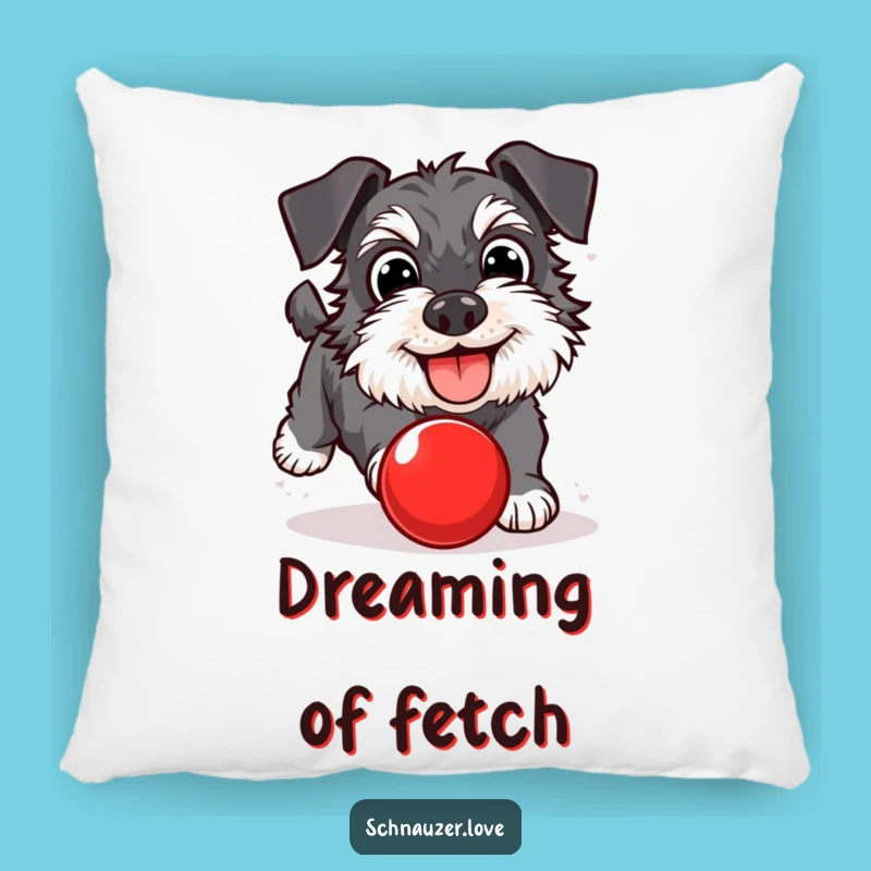 Cozy Funny Schnauzer Ball Chasing Pillow: Comfort with a Side of Fun