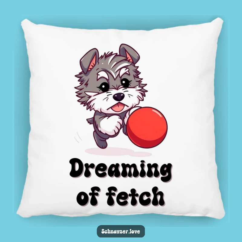 Funny Schnauzer Ball Chase Pillow: Cozy Comfort with Playful Charm