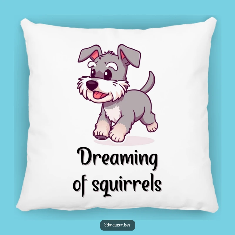 Funny Schnauzer Running Pillow: Comfy Dog Energy, Perfect Accent Funny Gift