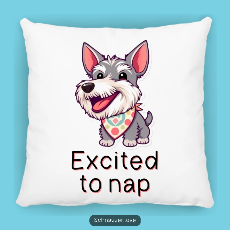 Funny Schnauzer Bandana Pillow: Energetic Barking Dog Comfort Gift