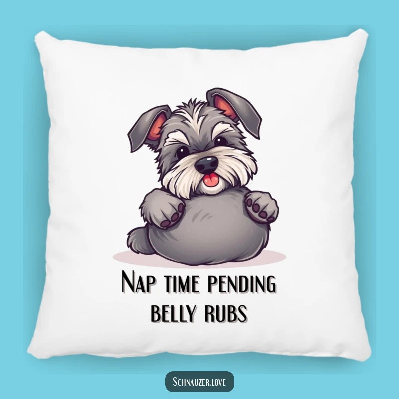 Funny Schnauzer Belly Rub Pillow - Cozy & Hilarious Dog Decor