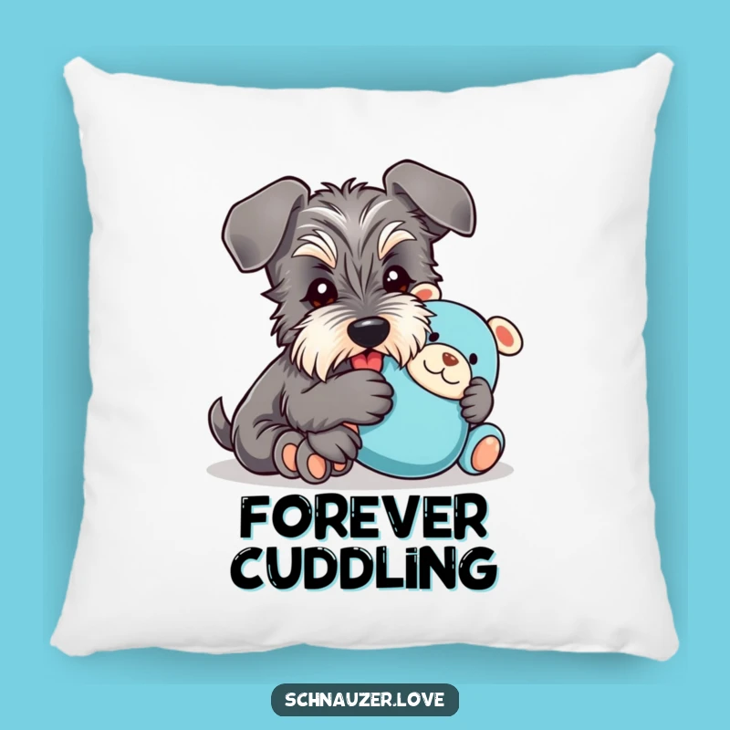 Funny Schnauzer Cuddle Pillow: Cozy Floppy Ear Dog Bedding Gift