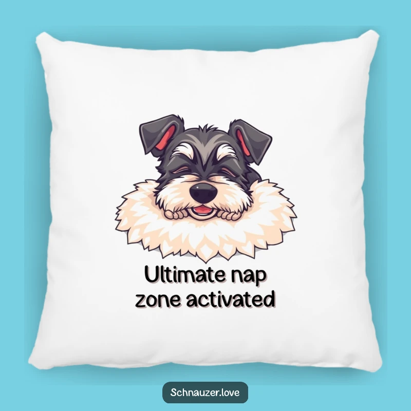 Funny Schnauzer Snooze Pillow: Soft Cushion with Sleeping Dog Art, Perfect Funny Gift