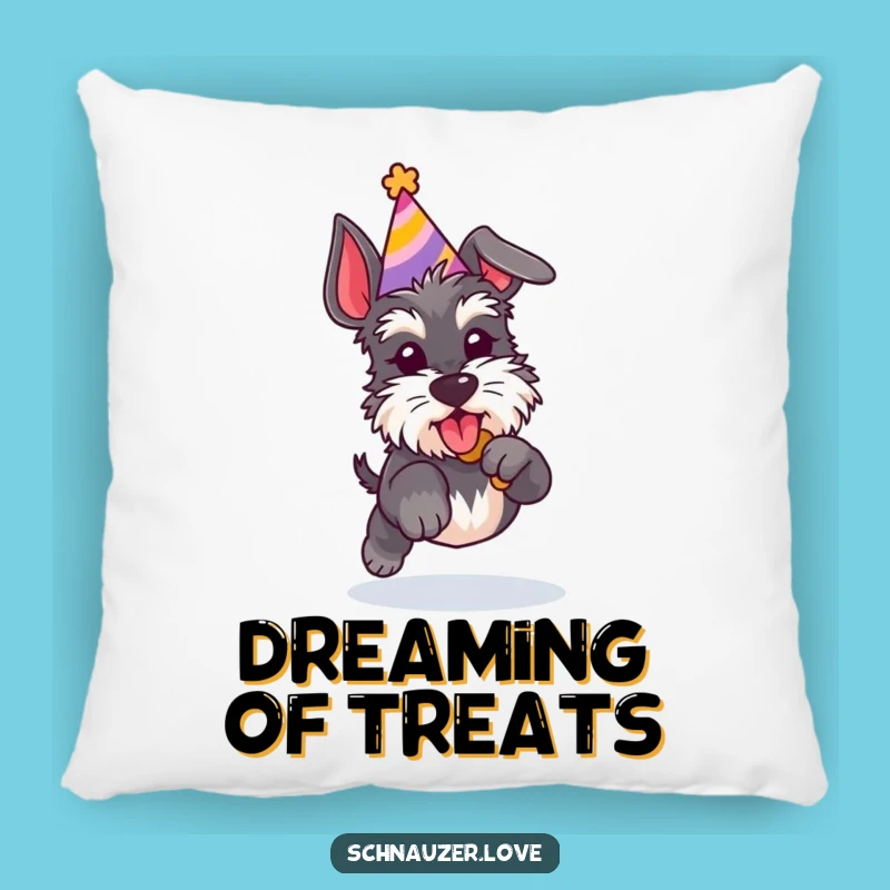 Funny Schnauzer Treat Pillow: Comfy Canine Action Accent!