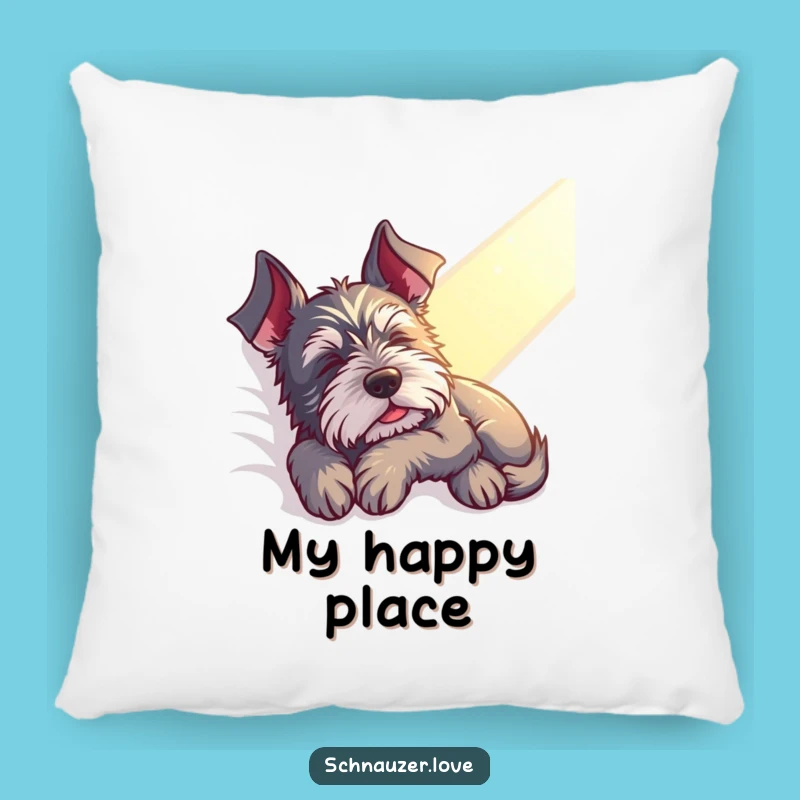 Funny Contented Schnauzer Pillow - Cozy Comfort for Peaceful Naps, Perfect Funny Gift!