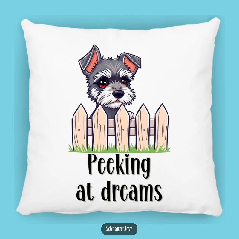 Funny Schnauzer Pillow, Cozy Peeking Eyes Cushion Gift