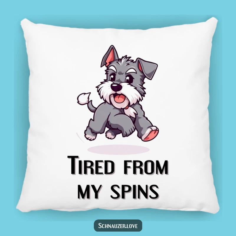 Funny Schnauzer Tail Pillow: Cozy Playful Dog Chasing Tail, Soft Humorous Pet Accent Gift