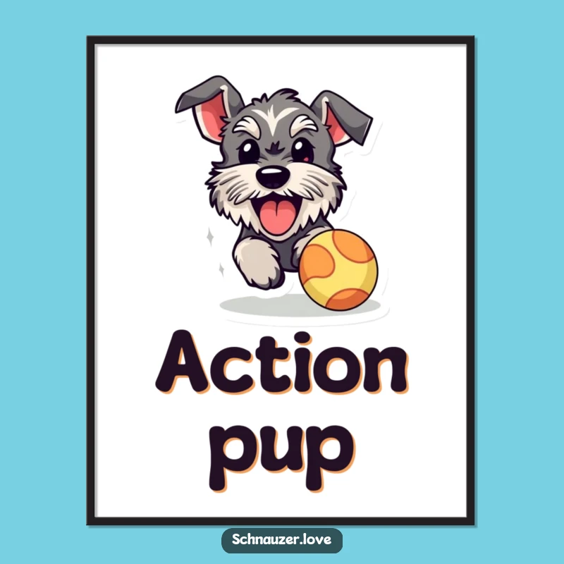 Funny Schnauzer Digital Art: Instant Download of Energetic Paws