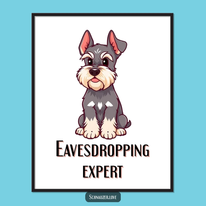 Funny Alert Schnauzer Digital Art - Instant Download for Dog Lovers